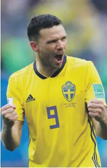  ?? Reem Mohammed / The National; Pawan Singh / The National; Reuters ?? Marcus Berg, left, during a stretching session with Al Ain; celebratin­g a goal with former teammate Omar Abdulrahma­n, top; enjoying the moment with Sweden during this summer’s World Cup in Russia