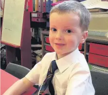  ??  ?? Little learner Adam Ross pictured on his first day at West Coats Primary