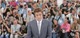  ??  ?? In this file photo Puerto Rican born US-Spanish actor Benicio Del Toro poses during a photocall for the film “Sicario” at the 68th Cannes Film Festival in Cannes. — AFP