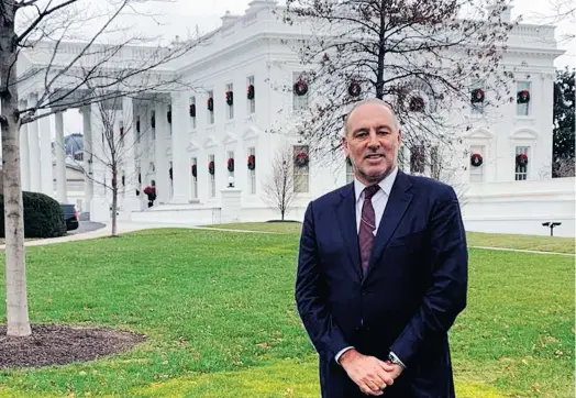  ??  ?? Hillsong’s Pastor Brian Houston outside the White House in Washington, DC, last weekend.