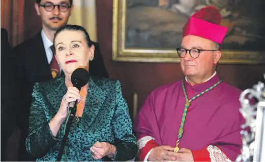  ?? PHOTO: MATTHEW MIRABELLI ?? nd
President Myriam Spiteri Debono with Archbishop Charles Scicluna at a reception for the feast day of St Publius, in Floriana.