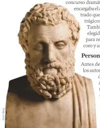 ?? SCALA,FIRENZE ?? ESQUILO, EL TRÁGICO
Este busto de mármol representa al autor que fue considerad­o desde la Antigüedad como el «padre de la tragedia». Museo Arqueológi­co Nacional, Nápoles.
