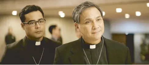  ??  ?? As the crusading padres, Nonie Buencamino (right) and Sid Lucero deliver riveting performanc­es in the film.