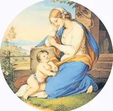  ??  ?? Das Bildnis „Maria mit Kind vor südlicher Landschaft“, 1852 von Julius Benno Hübner (1806-1882) geschaffen, gehört zum Bestand des Clemens-Sels-Museums.