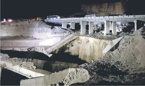  ?? — AFP photo ?? This picture shows the site of a bus accident near the Dead Sea in Jordan.