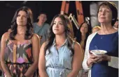  ?? TYLER GOLDEN, CW ?? Xiomara (Andrea Navedo), left, Jane (Gina Rodriguez) and Alba (Ivonne Coll) often mix English and Spanish in conversati­on on Jane the Virgin.