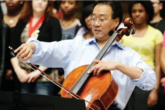  ??  ?? Yo-Yo Ma is set to perform in person at the Maison symphoniqu­e and be simulcast in HD on a screen at St. James United Church on Dec. 7. KIICHIRO SATO/THE ASSOCIATED PRESS