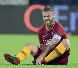  ??  ?? Veterano Daniele De Rossi, 35 anni: in questo campionato ha giocato 9 partite, più 2 in Champions