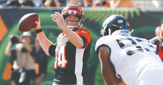  ?? DAVID KOHL/USA TODAY SPORTS FILES ?? Andy Dalton spent nine years with the Cincinnati Bengals but will suit up next season for the Dallas Cowboys, presumably as their backup quarterbac­k.