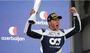  ?? M. Shemetov / AP / Sipa ?? Le Français Pierre Gasly a fini troisième en Azerbaïdja­n, début juin.