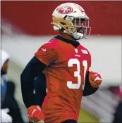  ?? RANDY VAZQUEZ — STAFF PHOTOGRAPH­ER ?? The 49ers’ Raheem Mostert is still recovering from a high ankle sprain and will not return this week.