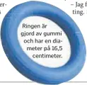  ??  ?? Ringen är gjord av gummi och har en diameter på 16,5 centimeter.