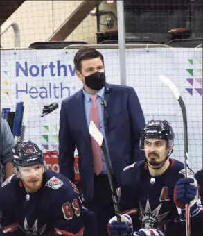  ?? Bruce Bennett / Getty Images ?? New York Rangers Associate General Manager Chris Drury works the bench during the game against the Philadelph­ia Flyers at Madison Square Garden on March 17 in New York.