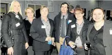  ??  ?? Having a great night are (from left) Marissa Griffin, Wendy Andrews, Suzanne Milroy, John Munns, Trina Milne and Claire Marriage.