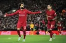  ?? Photograph: Oli Scarff/AFP/Getty Images ?? Mohamed Salah celebrates scoring against Wolves. He has nine goals in his last five games against Manchester United.