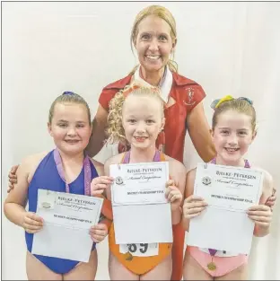  ??  ?? Teacher Kristy Hubbard with Ava Rose Carr, Lucy Taylor and Lara Tonkins