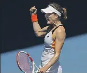  ?? Hamish Blair Associated Press ?? AT 32, Alize Cornet calls herself “a little bit [of] a dinosaur,” but she is moving on to the next round.
