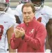  ?? THOMAS GRANING/AP ?? On Saturday, Nick Saban and Alabama will play a regular-season game that has no impact on the national title race for the first time since Nov. 13, 2010.