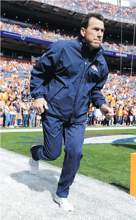  ?? — THE ASSOCIATED PRESS FILES ?? Denver Broncos head coach Gary Kubiak will sit out Thursday’s road game against the San Diego Chargers after experienci­ng a ‘complex migraine condition.’