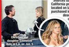  ?? ?? Christian and daughter Emmeline Bale in L.A. on Jan. 5