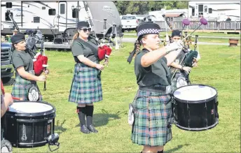  ??  ?? Jolie Thibodeau, shown Saturday at Harbour Lights campground outside Pictou, where the Heatherbel­l Pipes & Drums band performed on Saturday afternoon.