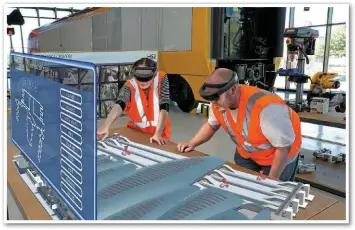  ?? HS2 LTD. ?? VR headsets or ‘augmented reality’ is being utilised to help plan the new station at Old Oak Common.