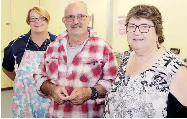  ??  ?? Warragul Lapidary members Donna Johnson, Doug Grave and Karen Lindorff regularly attend the clubhouse to shape and create jewellery to sell or show.