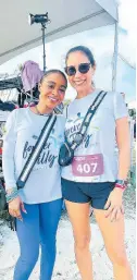  ?? ?? Sandals Resorts Internatio­nal’s Kerry Miller (left) and developer Christine ‘ Chrissy’ Azan were all smiles, cheering on team ‘Forever Jilly’.