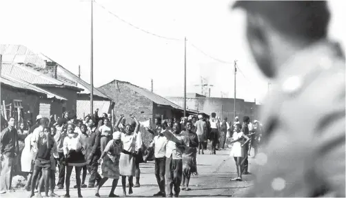  ?? | File photo ?? BLACK pupils take to the streets to protest against the quality of their education under the apartheid government, on June 16, 1976. Youth should not let our apartheid history poison their future, says the writer.