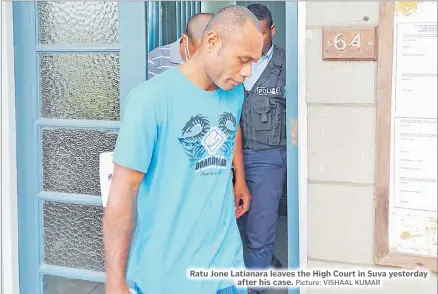  ?? Picture: VISHAAL KUMAR ?? Ratu Jone Latianara leaves the High Court in Suva yesterday after his case.