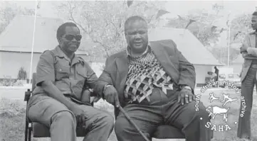  ??  ?? Cdes Oliver Tambo and Joshua Nkomo at the UNIP conference in Mulungushi Rock (Picture by the late Zenzo Nkobi)
