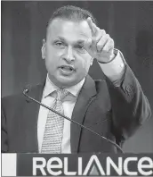  ?? -PTI ?? RCom Chairman Anil Ambani addressing a press conference in Mumbai on Friday.