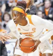 ?? FILE PHOTO BY PATRICK MURPHY-RACEY ?? Tennessee’s Cheridene Green looks to pass against Missouri during their Jan. 7 game at Thompson-Boling Arena.