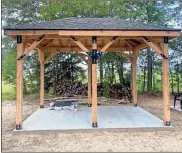  ?? Contribute­d ?? This pavilion was built by Floyd County Prison inmates at the Richard B. Russell Regional Airport from wood harvested from fallen trees.