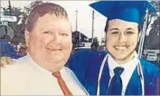  ?? Zach Johnson ?? ZACH JOHNSON poses for a graduation photo with his father, Gerry Johnson, who died three years ago.