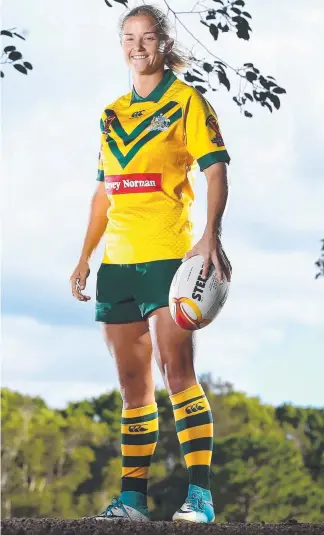  ?? Picture: ADAM HEAD ?? Jillaroos debutant Meg Ward can't wait to play her first World Cup game.