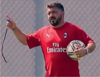  ?? LAPRESSE ?? Rino Gattuso, 40 anni, è stato promosso dalla Primavera alla prima squadra lo scorso novembre