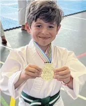  ?? Picture: SUPPLIED ?? CONGRATULA­TIONS: Stefano Arseniou, who participat­ed in the Shorin Ryu Shorinkan National Championsh­ips, shows off his gold medal