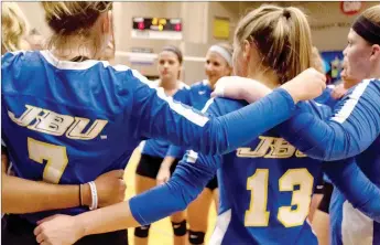  ?? Photo courtesy of JBU Sports Informatio­n ?? John Brown University’s athletics department announced Monday it will add junior varsity volleyball to its athletics program in the fall of 2020.