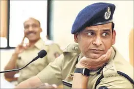  ?? BACHCHAN KUMAR ?? Police commission­er of Navi Mumbai Hemant Nagrale at a press conference on Wednesday.