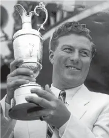  ?? AP ?? Peter Thomson in 2004 and with the British Open trophy in 1954. ‘‘I’ve had a very joyful life, playing a game that I loved to play . . . I don’t think I did a real day’s work in the whole of my life,’’ he said.