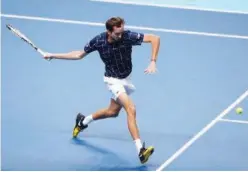  ?? Reuters ?? Daniil Medvedev in action against Novak Djokovic during their group stage match at the ATP Finals on Wednesday.