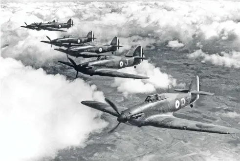  ??  ?? Hawker Hurricane fighters of no 73 Squadron pictured over France in April 1940. “Which of the three services contribute­d most to Allied victory in the Second World War? The answer to me seems clear,” writes Patrick Bishop. “It was the RAF”