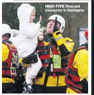  ??  ?? HIGH FIVE Rescued youngster in Nantgarw