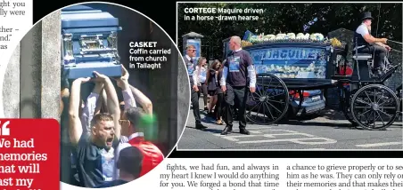  ??  ?? CASKET Coffin carried from church in Tallaght