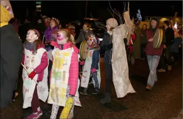  ??  ?? Imbolc Celtic Winter Parade Festival of Light in Bunclody.