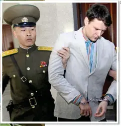  ??  ?? ‘TAKEN HOSTAGE’: Otto Warmbier after being sentenced in March 2016