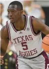  ?? JUSTIN REX/AP ?? Former Texas A&M guard Hassan Diarra dribbles down the court during a game on Jan. 19 in College Station, Texas.