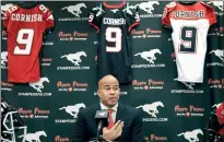  ?? CP FILE PHOTO ?? Jon Cornish announces his retirement from CFL play at a press conference in Calgary on Dec. 2 2015.