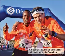  ??  ?? WINNER’S CLUB. Donald Mashamaite and runner up Marko Bucarizza
